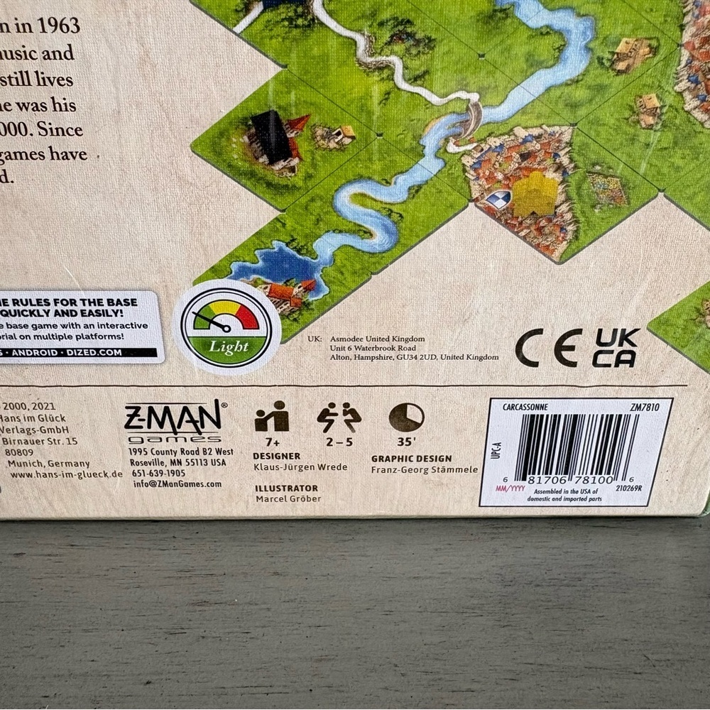 Z-Man Carcassonne Board Game Classic Tile Laying Strategy Game Family 7+ NEW - Picture 9 of 12